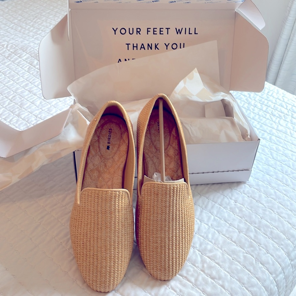 Birdies Tan Woven Flats